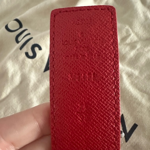 Louis Vuitton Brown and Red Reversible Belt with Gold LV Buckle - Picture 4 of 5